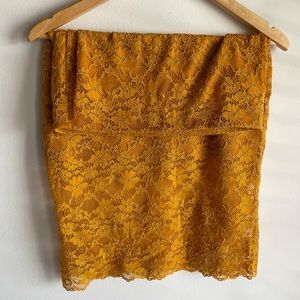 Mustard yellow lace skirt